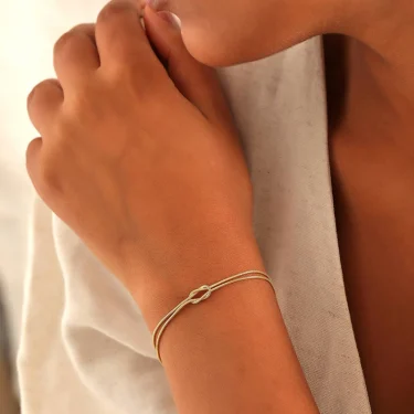 Stainless Steel Knot Snake Chain Bracelet for Couple Handmade Knot Bracelet Gold Silver Color Valentine's Day Jewelry Gifts 5