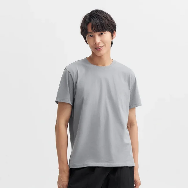 Semir 2024 Short-Sleeved T-Shirt Men Spring New Pure Cotton Bottoming Shirt Simple Commuting Casual Top Solid Color Round Neck 6