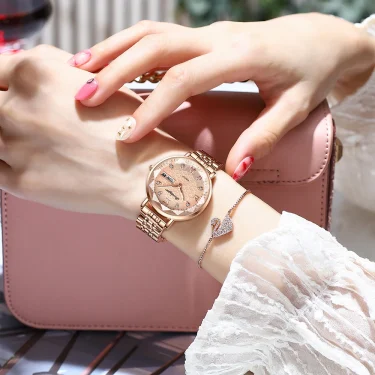 POEDAGAR Watch Women New Fashion Luxury Stainless Steel Wristwatch Bracelet Simple Rose Gold Waterproof Luminous Ladies Watches 6