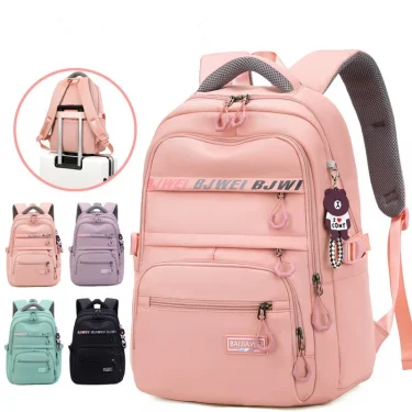 High School Bags for Teenage Girls Large Nylon Women Waterproof School Backpack Female Laptop Backpack Student Bookbag Black 6