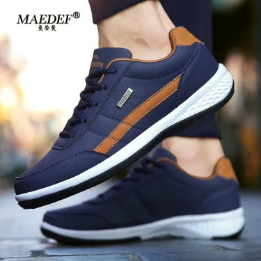 MAEDEF Shoes for Men Leather Sneaker Waterproof Casual Comfortable Men's Sneaker Lace Up Footwear Vulcanized Man Shoe Masculino 4