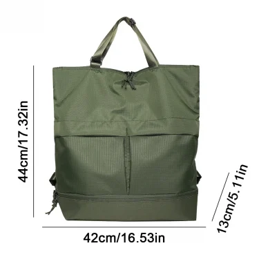Unisex Casual Tote Bag Lightweight Women&Men Carry On Backpack Large Capacity Solid Colour Multifunctional Versatile Outdoor Bag 5