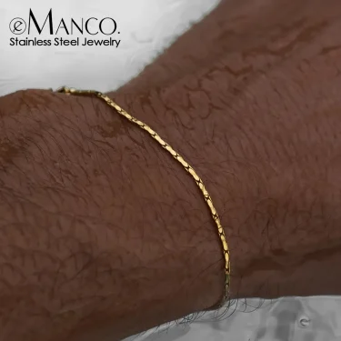 eManco Wire Chain Bracelet Fashion Trend Of New Personalized Men's White gold Bracelet Without Losing Color Wholesale Jewelry 1