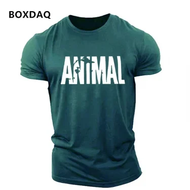 Animal Letter English Elements Men's T-shirts Short Sleeve Round-Neck Loose Casual Sporty Tops 6XL Big Size Summer Man Tees 1