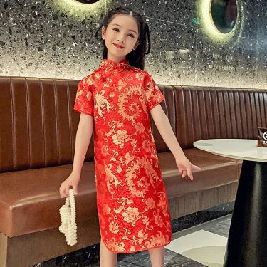 Summer Children Girls Dresses Vestidos Casual Baby Qipao Costumes Fashion Modern Cheongsam Kids Clothes Chinese Style Girl Dress 2