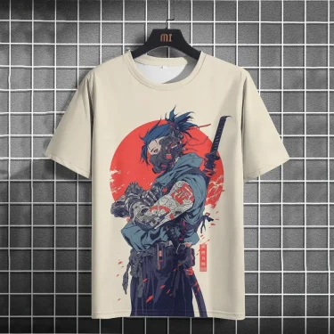 Japanese T-Shirt For Men Mechanical Character Graphic T Shirts Short Sleeve Printing Tees Outdoor Oversized Men's Clothing Tops 3