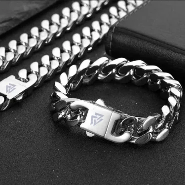 Punk Hip Hop Cuban Chain Men's Bracelet Stainless Steel Fine Polished Chain 7mm/9mm Four Sides Cut Boyfriend Gift 1
