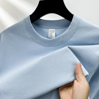 100% pure cotton summer high-end brand men's short sleeve round neck fashionable style half sleeved top breathable T-shirt 1