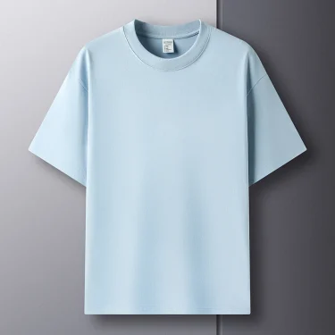 100% pure cotton summer high-end brand men's short sleeve round neck fashionable style half sleeved top breathable T-shirt 6