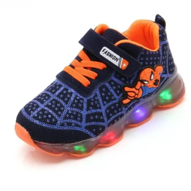 Hot Spiderman Kids Boys Sports Sneakers Children Glowing Kids Shoe Chaussure Enfant Girls Shoe With LED light Size 21-30 3
