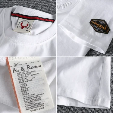 Summer New American Retro Short-sleeved O-neck 3D Printed T-shirt Men's Fashion Simple 100% Cotton Washed Casual Sport Tops 4