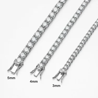 Serenity 3mm 4mm 5mm 6.5 D Color VVS1 Moissanite Tennis Bracelet For Women Man Anniversary Gift S925 Silver Bracelet Hand Chain 2