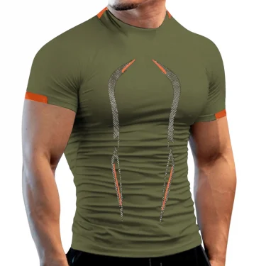 New Summer Gym Breathable T Shirt Men Quick Drying Jogging TShirt Men Training Tees Fitness Tops Running T-shirt 5
