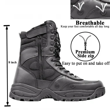 LAHORS Brand Lightweight Cowhide Leather Tactical Boots Men's Boots Desert Combat Boots Outdoor Hiking Boots Ankle Shoes Men 3