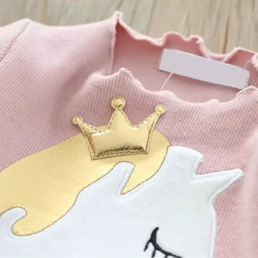 Baby Girl Cute Unicorn Dresses Summer Knitted Girls Dress Christmas Party Star Mesh Princess Dress Children Clothing 4