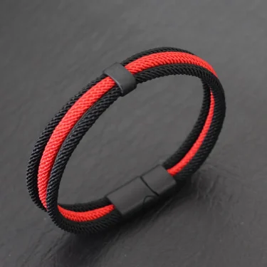 Noter Novel Men Bracelet 4mm Grade A Milan Rope Wrap Braclet Detachable Magnetic Buckle Outdoor Sports Camping Braslet Joias 1