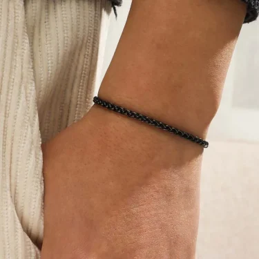 Stainless Steel Snake Bone Chain Bracelet Set for Men Women Punk Hip Hop Black Silver Color Couple Bracelets Party Jewelry Gifts 2