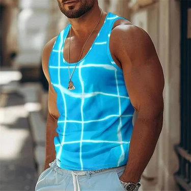 Sea Beach Casual Funny Tank Top For Men 3D Print Effect Quickly Dry Basketball Vest 2025 Summer Simple Fashion Sleeveless Top 1