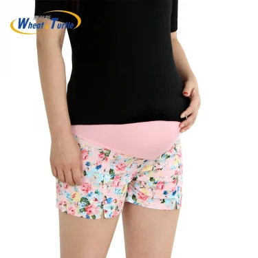 Light Cotton Summer Flower Shorts for Maternity Ultra Thin Hot Mother Pants Pregnant Women Chic Short Trousers of Pregnancy 1