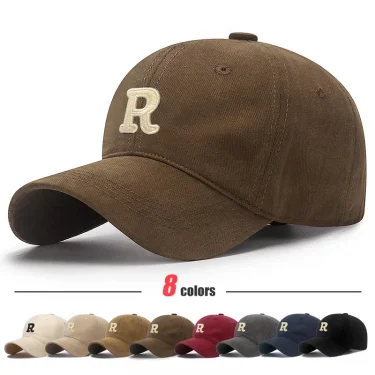 New Unisex Korean Version Big Head Circumference Three-Dimensional R Letter Cotton Thorn 3Dimensional Embroidered Baseball Cap 1