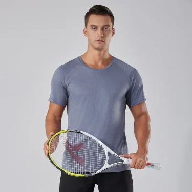 Summer Sports Spliced Quick-drying Men's Top Round Neck Outdoor Training Running Fitness Short-sleeved T-shirt 3