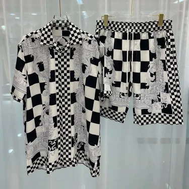 Vintage Men Shirts Sets Summer 3D Print Beach Short Sleeve Shirt Shorts Casual Trip Mens Hawaiian 2 Piece Suit S-2XL Man Blouse 5