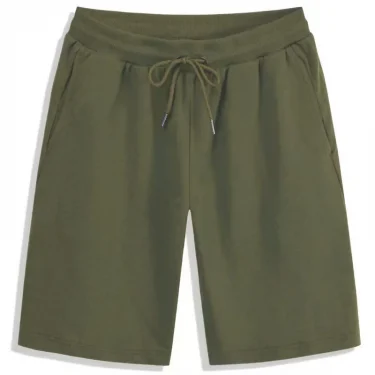 Summer Solid Men's Shorts Elastic Drawstring Shorts Joggers Loose Fitness Breathable Sports 5 piece Cotton Outfit Casual Pants 2