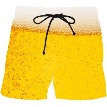 Beer Graphic Board Shorts Pants Men 3D Gulf Casual Printed Beach Shorts Summer Cool Surf Swim Trunks Hawaii Swimsuit Ice Shorts 1