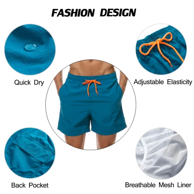 ESCATCH Man Swimwear Swim Shorts Trunks Beach Board Shorts Swimming Pants Swimsuits Mens Running Sports Surffing Shorts 4