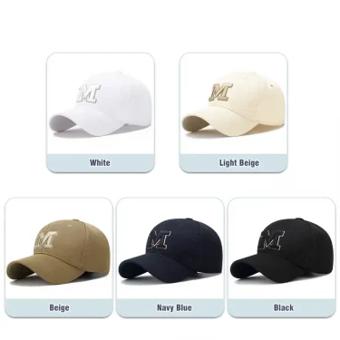 Fashion Men Women M Letter Three-Dimensional Embroidery Baseball Cap New Unisex Outdoor Casual Sport Duck Tongue Cap Sun Hat 2