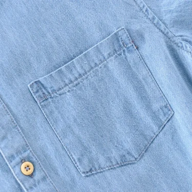 Men Denim Shirt , Thin Summer Half Sleeve Casual Top, Loose Trendy Handsome Short Sleeve ，Camping Denim Short Sleeve Jacket 5