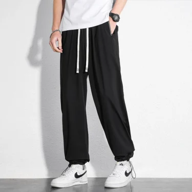 2025SS Summer Ice Silk 190 Tall Men's Oversize Casual Sports Straight Pants with Extra Large Elasticity 110/115/120cm 4