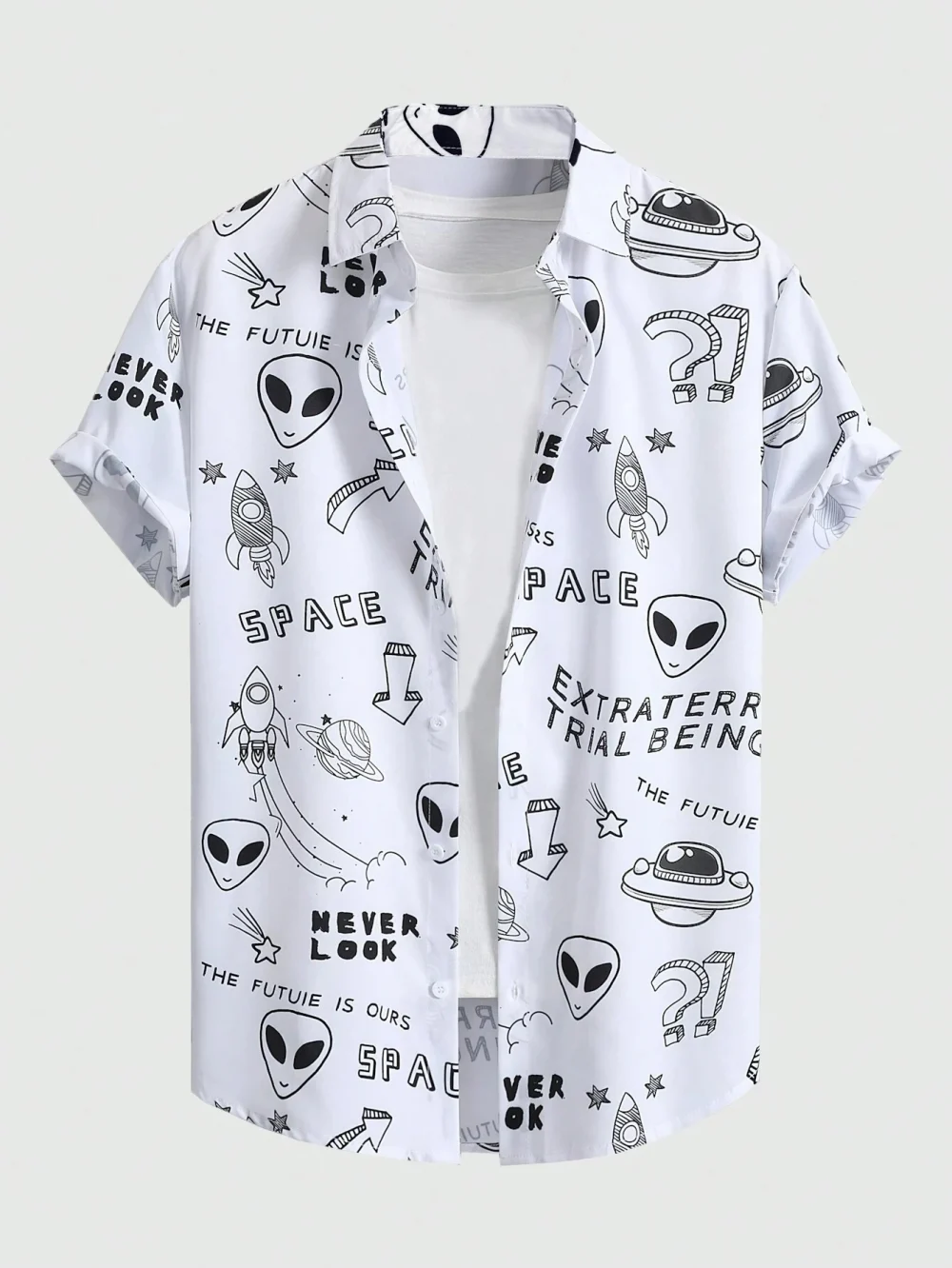 Summer Men Women Seaside button-down Versatile Shirts With Personalized And Interesting Print Design short-sleeved Fashion Tops 1