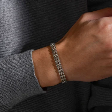 Vnox Gold Color Mesh Link Chain Bracelets for Women Men,Stainless Steel Italian Chain Wristband Gift Jewelry, 16.5/18/17/19/21CM 4