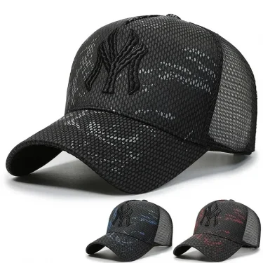 New Design Summer Baseball Cap Men Women Outdoor Sports Tennis Travel Mesh Cap Letter Embroidery Sun Protection Hat 1