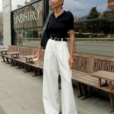 Bornladies White Loose Pants Women's 2025 Autumn/Winter New High Waist Office Lady Wide Leg Pants Temperament Casual Trousers 3