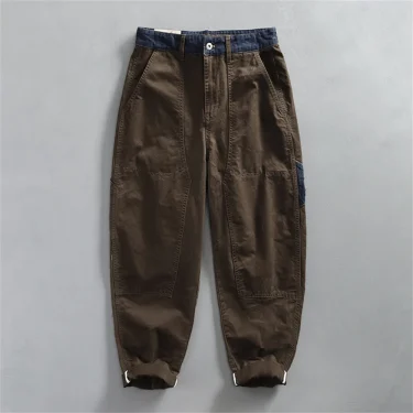 2025 Spring Cargo pants men cotton soft fashion Trousers man Streetwear high end Casual men's work pants 5