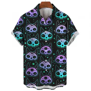 Demonic Horror 3D Printed Hawaiian Shirt Men's Loose Breathable Summer Short Sleeve 2