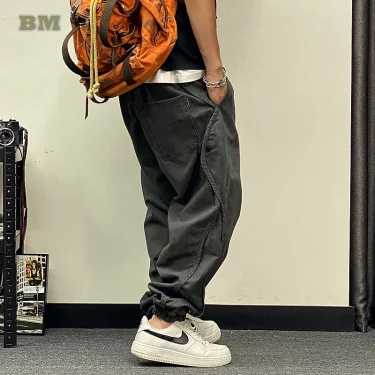 Plus Size Japanese Streetwear Oversize Cargo Pants Men Clothing Harajuku Casual Joggers Korean Hip Hop Baggy Trousers Male 1