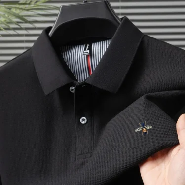 100% pure cotton luxury mens short sleeve summer new business casual polo shirt designer brand embroidered top fashionableTshirt 1