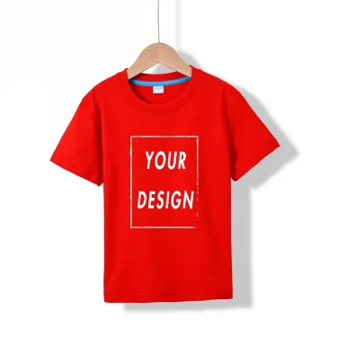 Children's Cotton Custom T Shirt Make Your Design Logo Text EU Size for Boys and Girls Front Back Both Side Personalized Tshirt 2