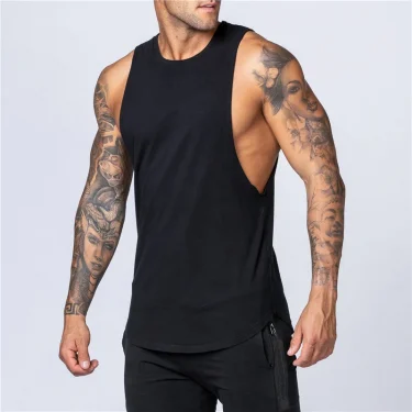 Summer Men Casual Cotton Vest Loose Gym Tank Top Quick Dry Bodybuilding Sleeveless Shirts Breathable Fitness Singlet Man Clothes 4