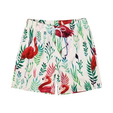 Hawaiian 3d Print Plants Flamingo Beach Shorts Men Summer Short Pants Outdoor Sports Surf Board Shorts Quick Dry Swim Trunks 3
