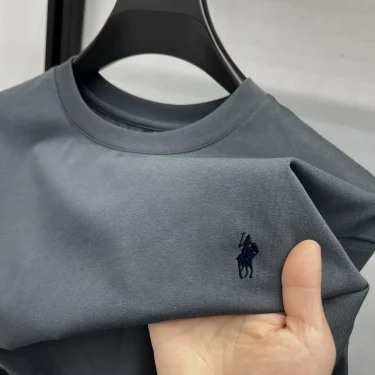 100% pure cotton short sleeve round neck men's T-shirt hot selling luxury brand summer exquisite pony embroidery breathable top 4