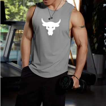 Charming men must have bodybuilding vests, fitness sleeveless shirts, running clothes, loose fitting vests, summer casual vests 4