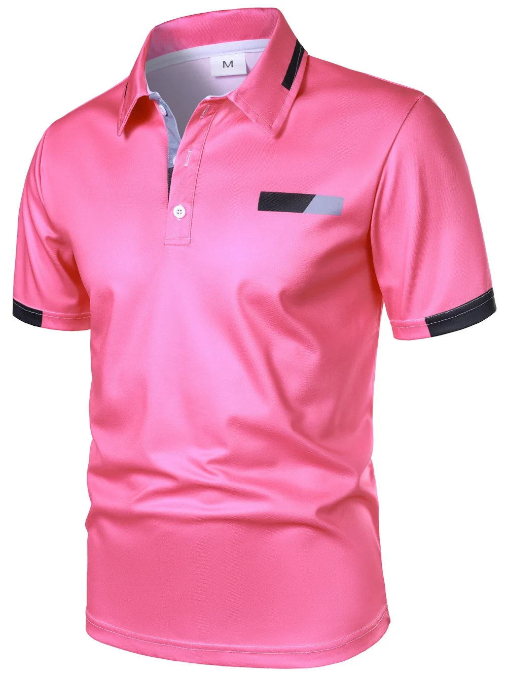 Summer Men's Short Sleeved 3-piece Set with a Lapel Polo Shirt Men's Casual Golf Top Polo Shirt with Elasticity and Comfort 4
