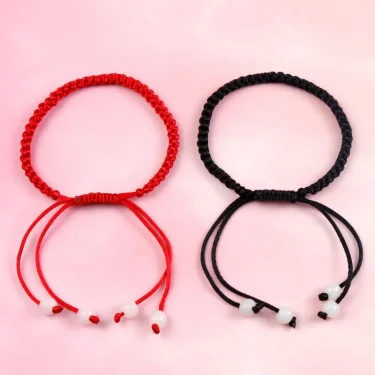 Handmade Black Red thick Rope Knot Bracelet for Women Men Retro Ethnic Style Tibetan Buddha Braid Chain Couple Friendship Jewelr 5