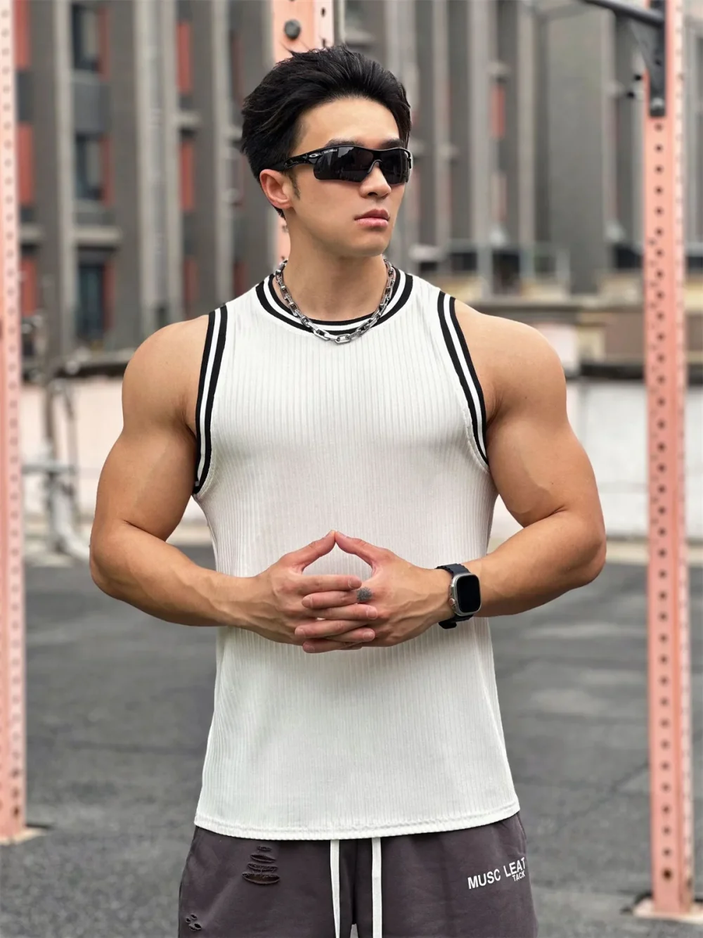 Summer Bodybuilding Tank Tops Men Gym Fitness Sport Sleeveless Shirt Male Casual Skinny Stringer Singlet Vest Workout Clothing 4