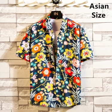Summer Men Shirt Hawaii Short Sleeve 2025 Casual Flower Pattern Shirts Social Elegant Fashion Beach Harajuku Luxury Style Tops 6