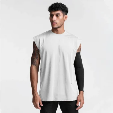 Men's Fitness Running Breathable Exercise Tank Top Sports Casual Sleeveless T-shirts Gym Clothing 4